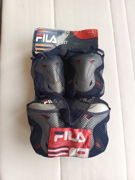 FILA-pełny markowy set ochraniaczy+torba:rolki/deskorolka/size L