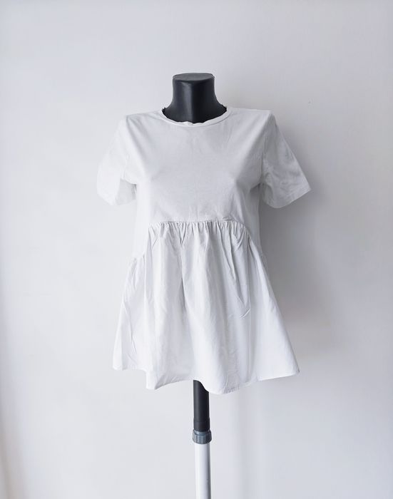 Bluzka koszulka z krótkim rękawem ciążowa baskinką bawełna Zara M