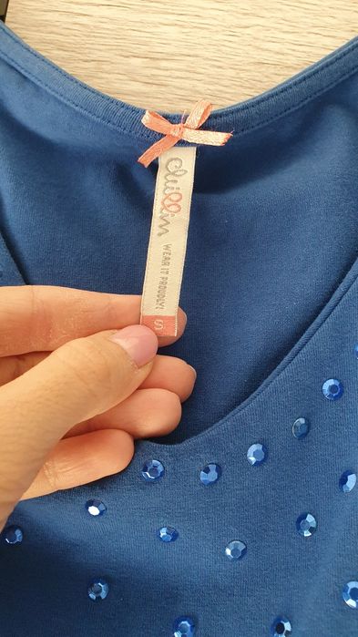 Niebieska, imprezowa sukienka mini