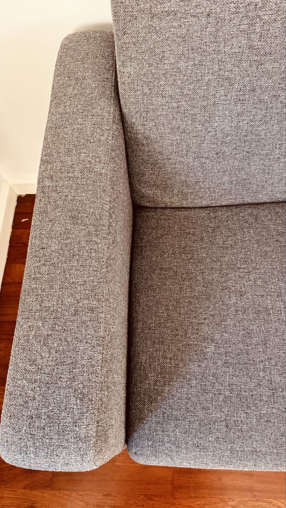 Sofá-Cama 3 Lugares (206 x 74 x 83 cm - Cinzento Carvão)