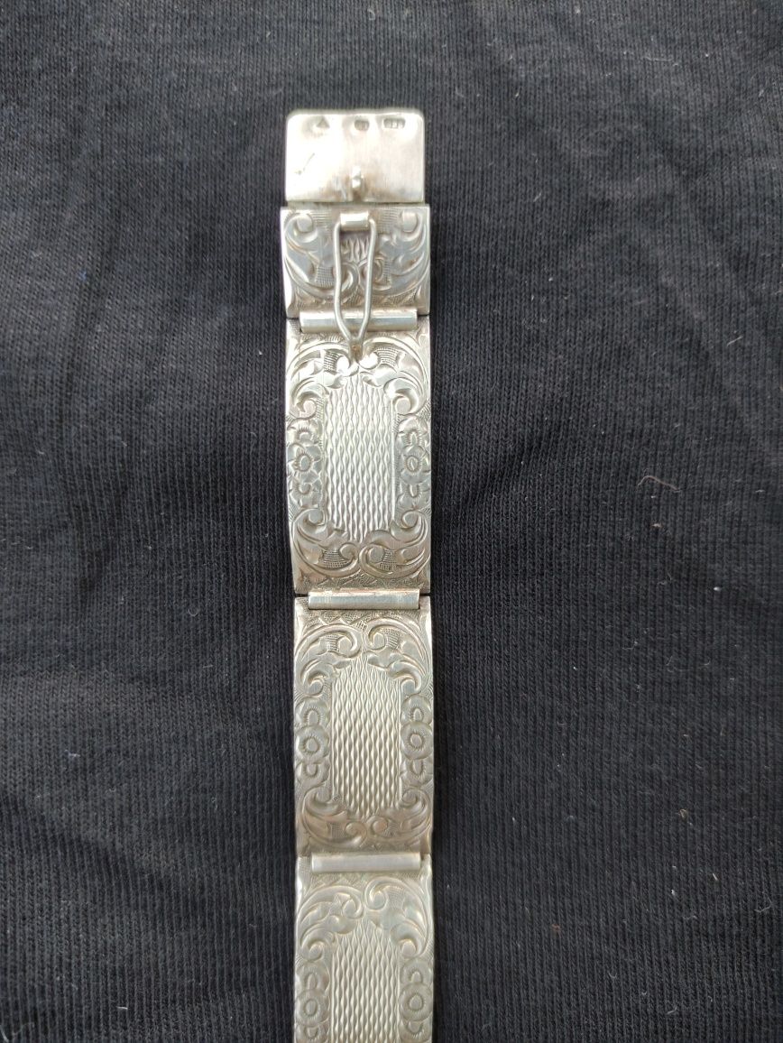 Stara bronsoletka srebrna 925,zdobiona vintage
