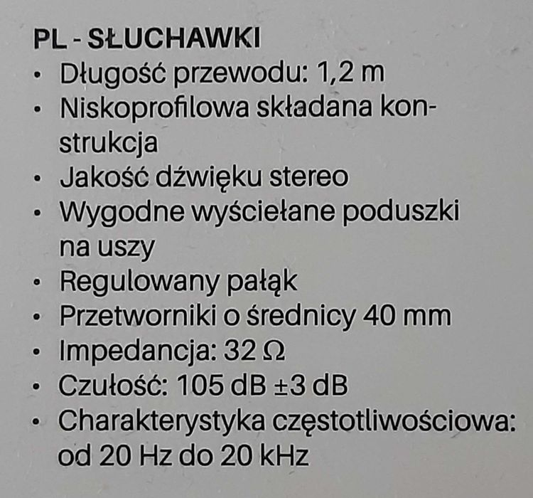 Słuchawki nauszne Xite granatowe, NOWE.