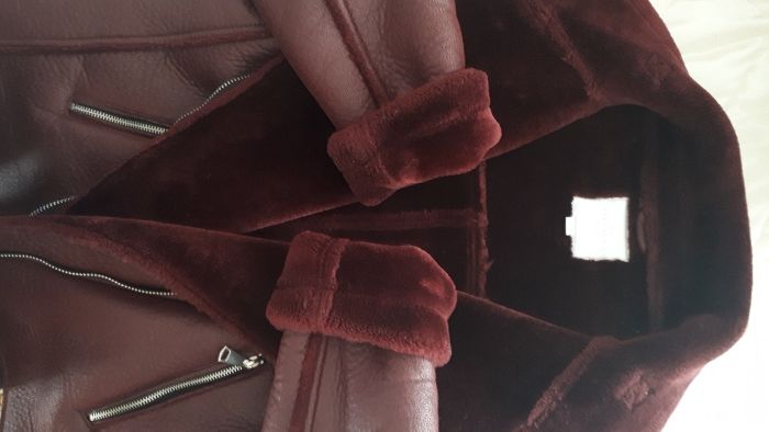 Casaco / blusão biker curto vermelho com pêlo Springfield