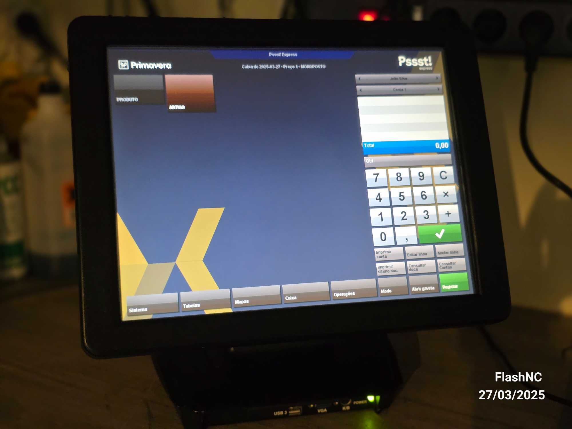 POS 15" Touch Registadora Ponto Venda com software gestão incluido