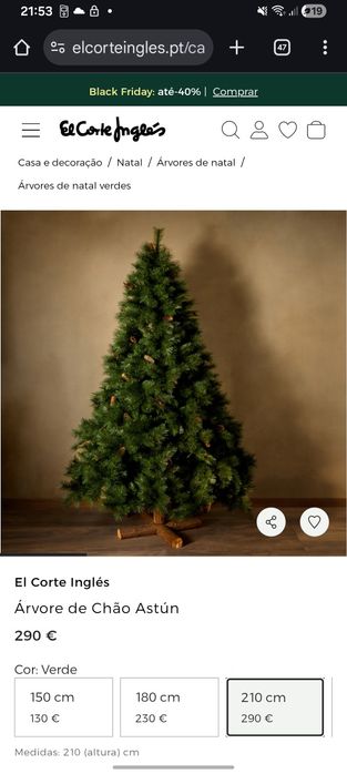 Árvore de Natal 210 cm NOVA