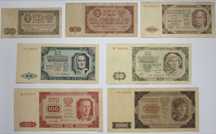 Zestaw banknotów rocznik 1948 siedem sztuk.