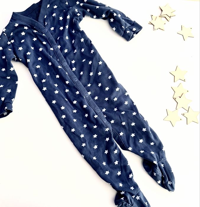 Zestaw 3 pajacyków dla chłopca r.80 piżamki śpiochy