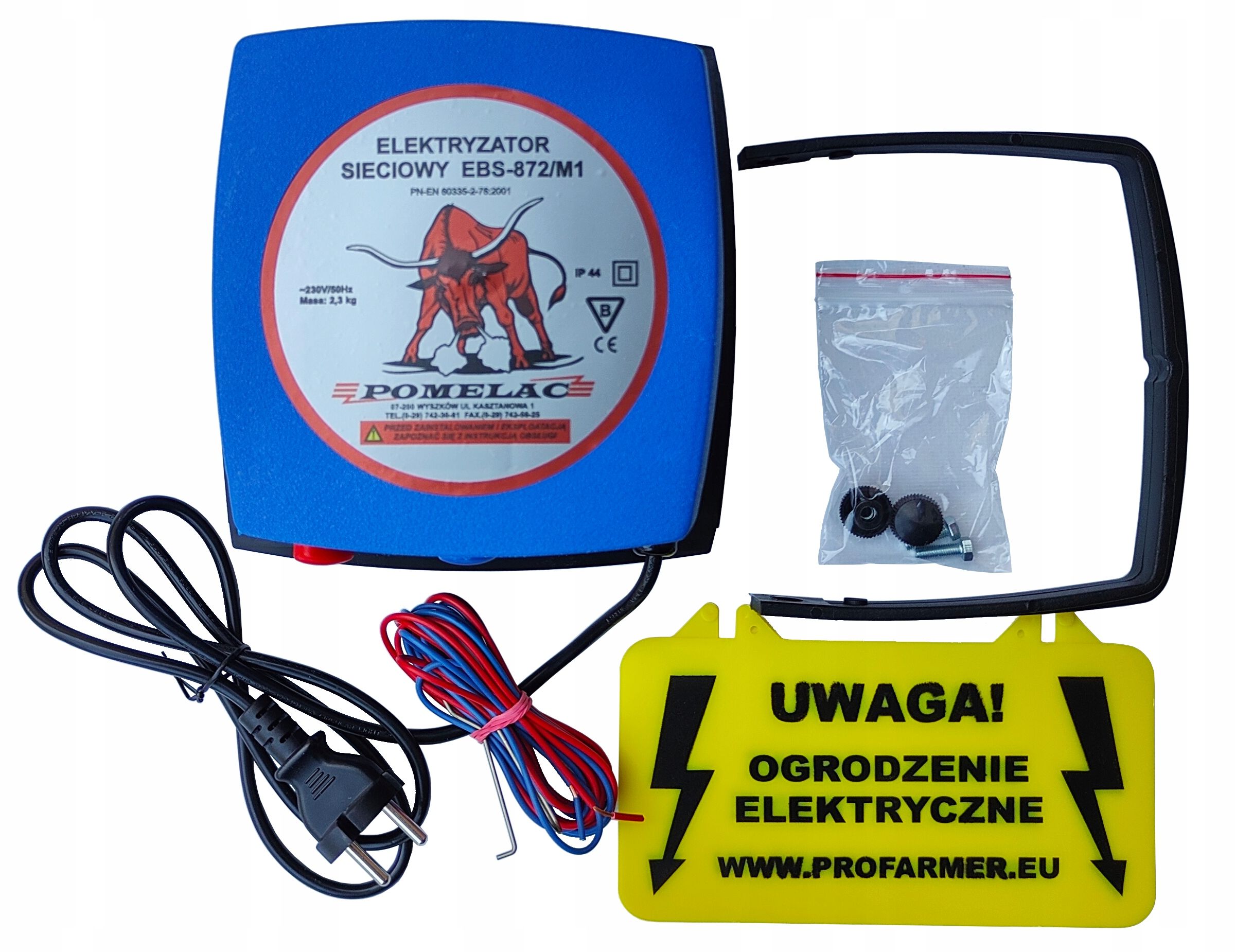 Elektryzator pastuch elektryczny na dziki dzik byk byka 230V EBS 2,4J