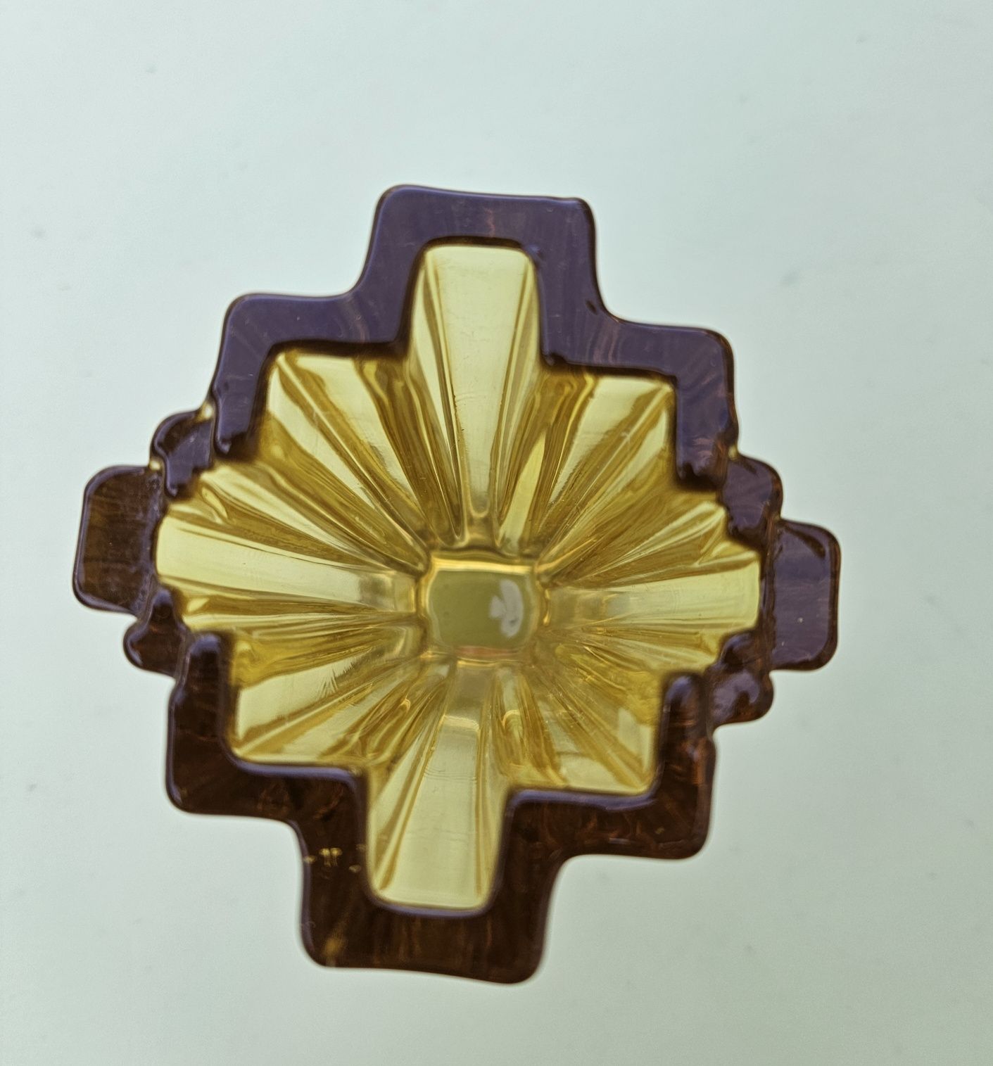 Bagley przedwojenny wazon amber Art Deco