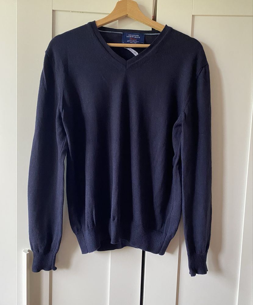 Elegancki męski sweter mięciutki lekki z wełny merino 100%