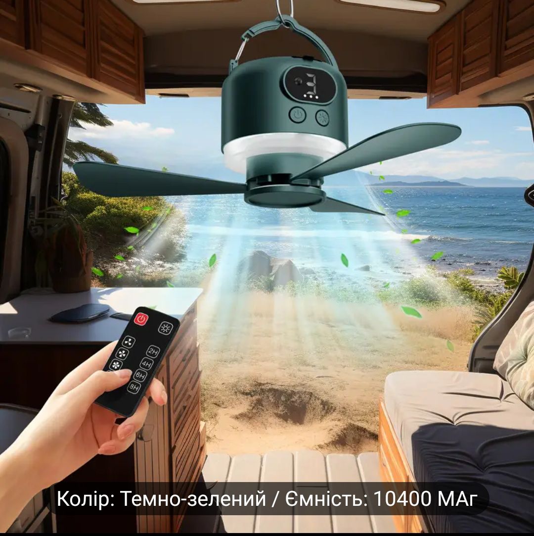 Вентиляторы 10400 мАч и 8000 мАч аккумуляторный.подвесной.пульт д.у.