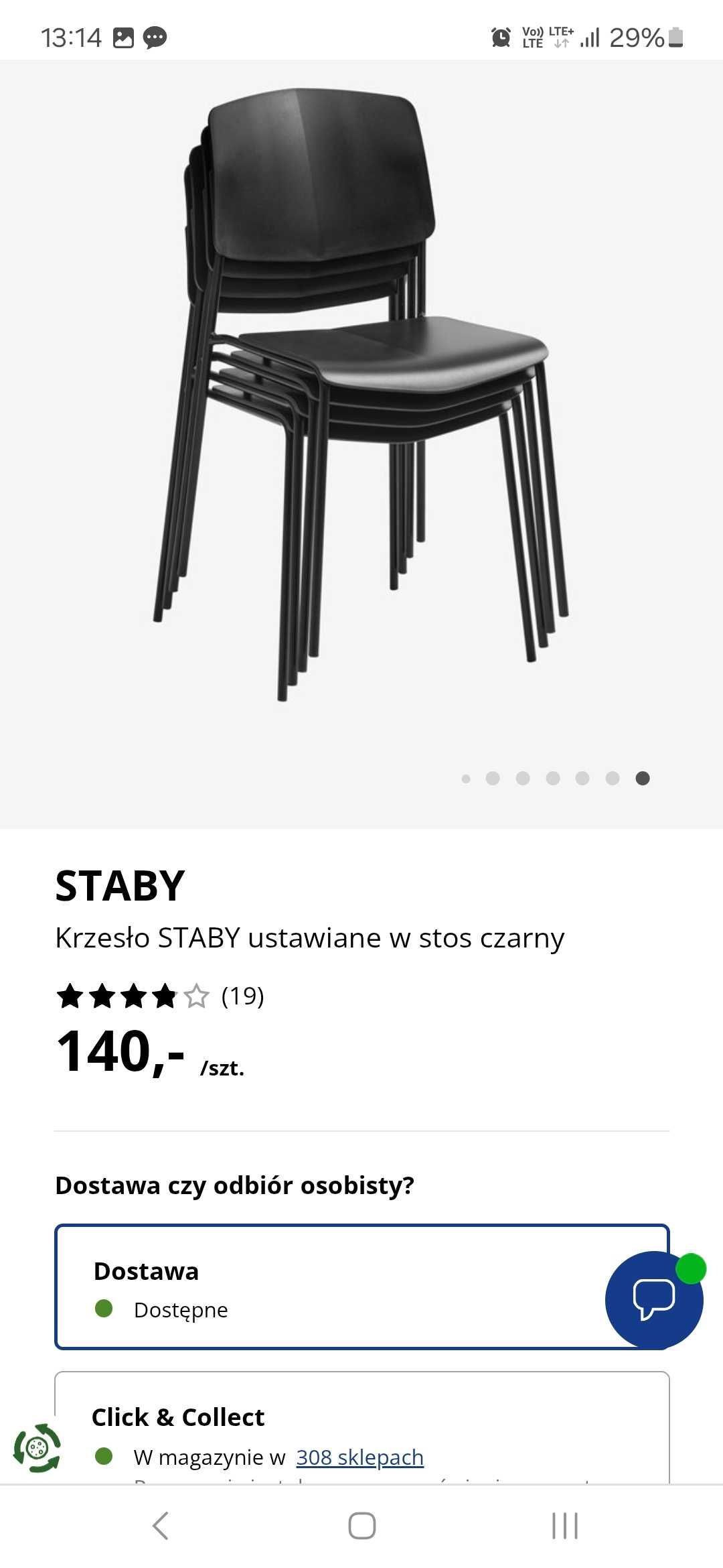 Krzesło czarne  4 szt