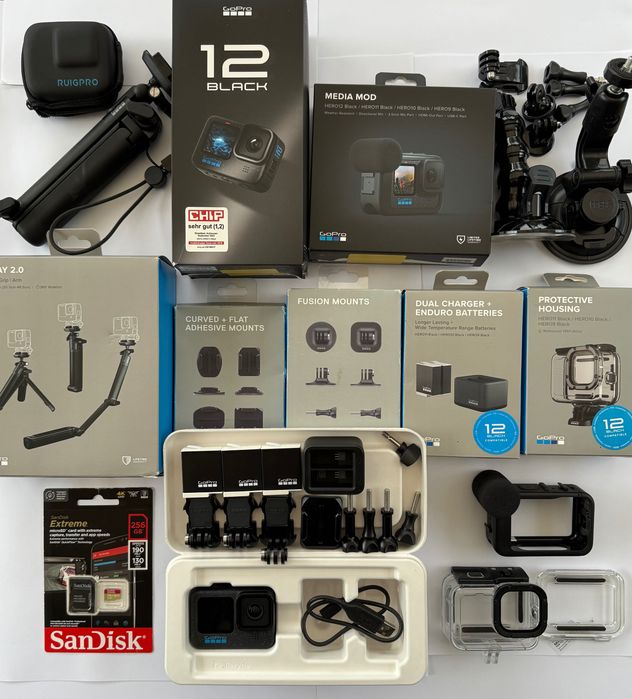 GoPro Hero 12 Black MediaMod Zestaw Media Mod 3x Enduro Mounts Grab