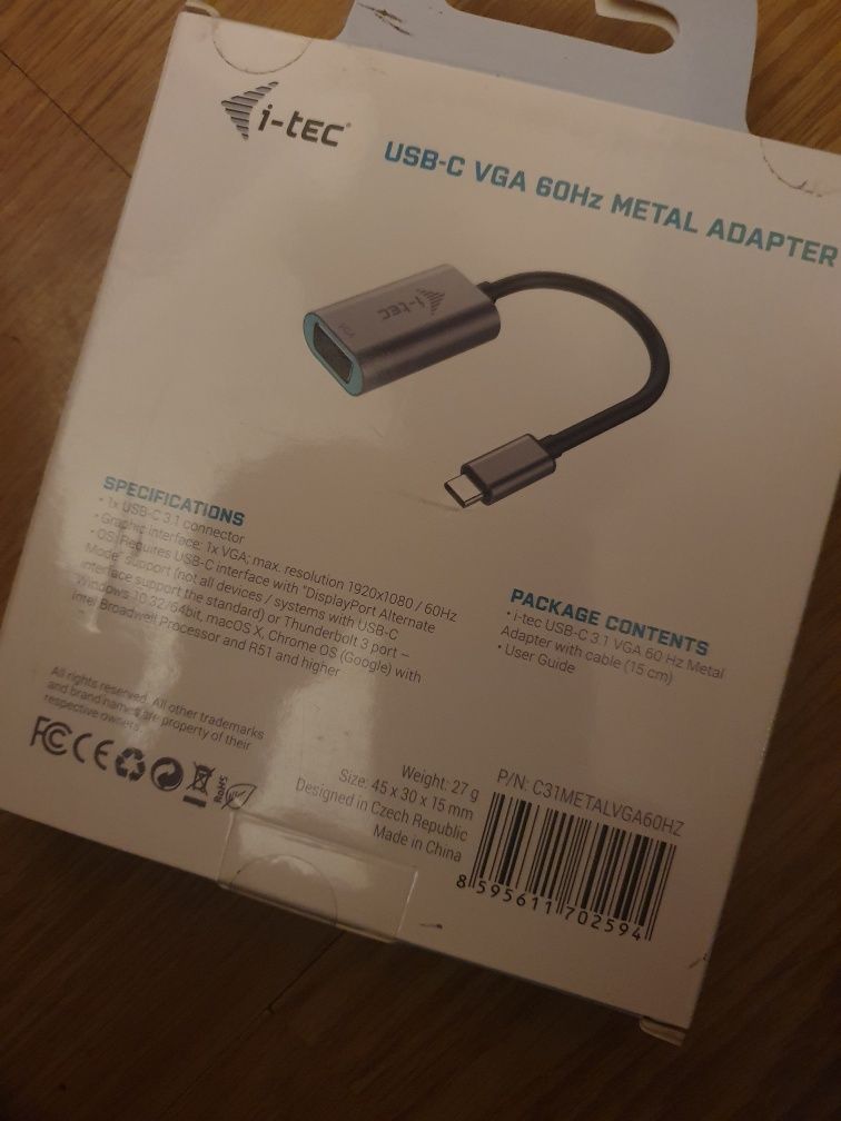 i-tec USB-C Metal VGA Adapter 1080p/60Hz