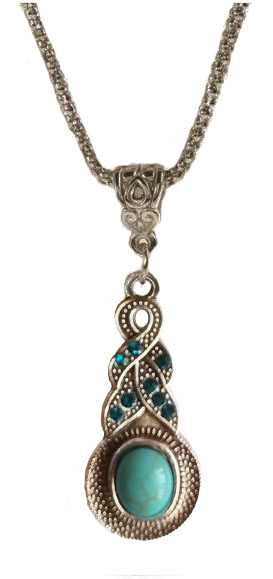 Komplet biżuterii - wisior + kolczyki z turkusem