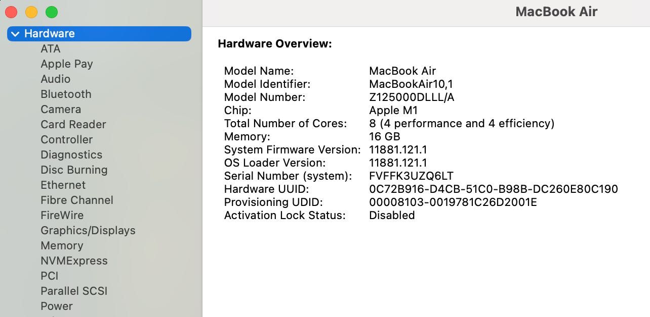Apple MacBook Air (M1, 2020), Space Gray, 16GB, 512GB SSD
