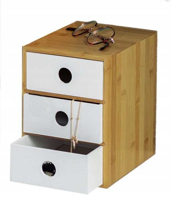 Mini komoda Bambusowa bambus organizer szufladki NOWY