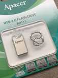 USB флешка Apacer на 16Gb в стальном корпусе и кристалом