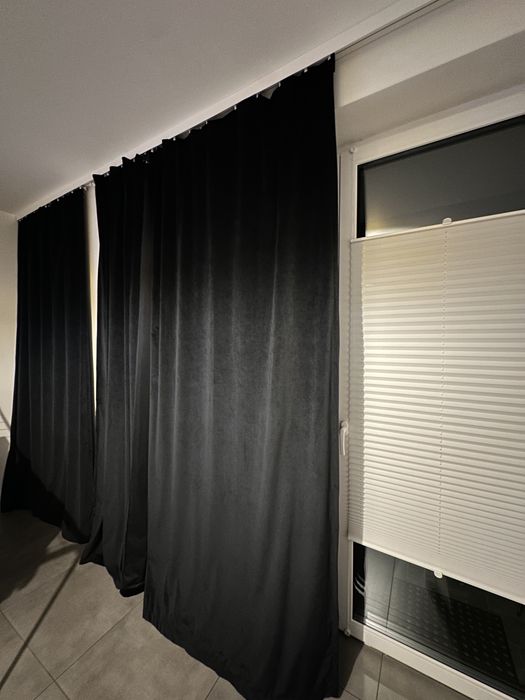 Zasłony czarne welurowe x3