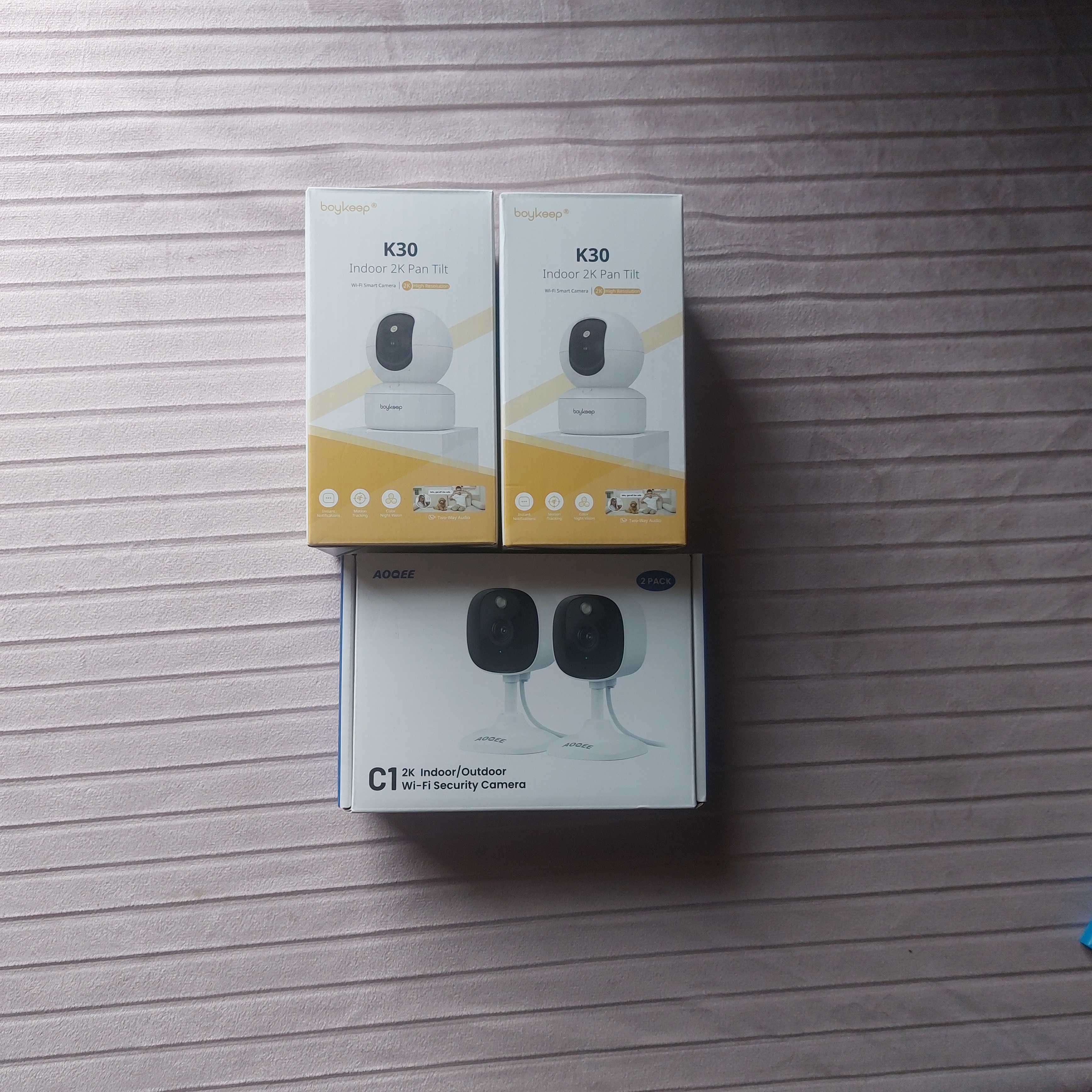 Kamera 2K 3MP 2szt IP65 WiFi Wewnętrzna Zewnętrzna Alarm App