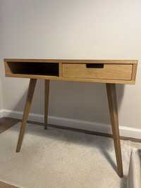 Dębowe biurko designerskie drewniane piękne boho