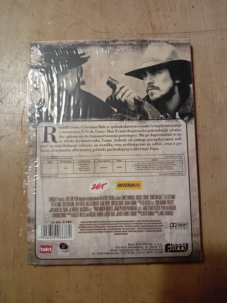 Film 3:10 do Yumy, płyta dvd