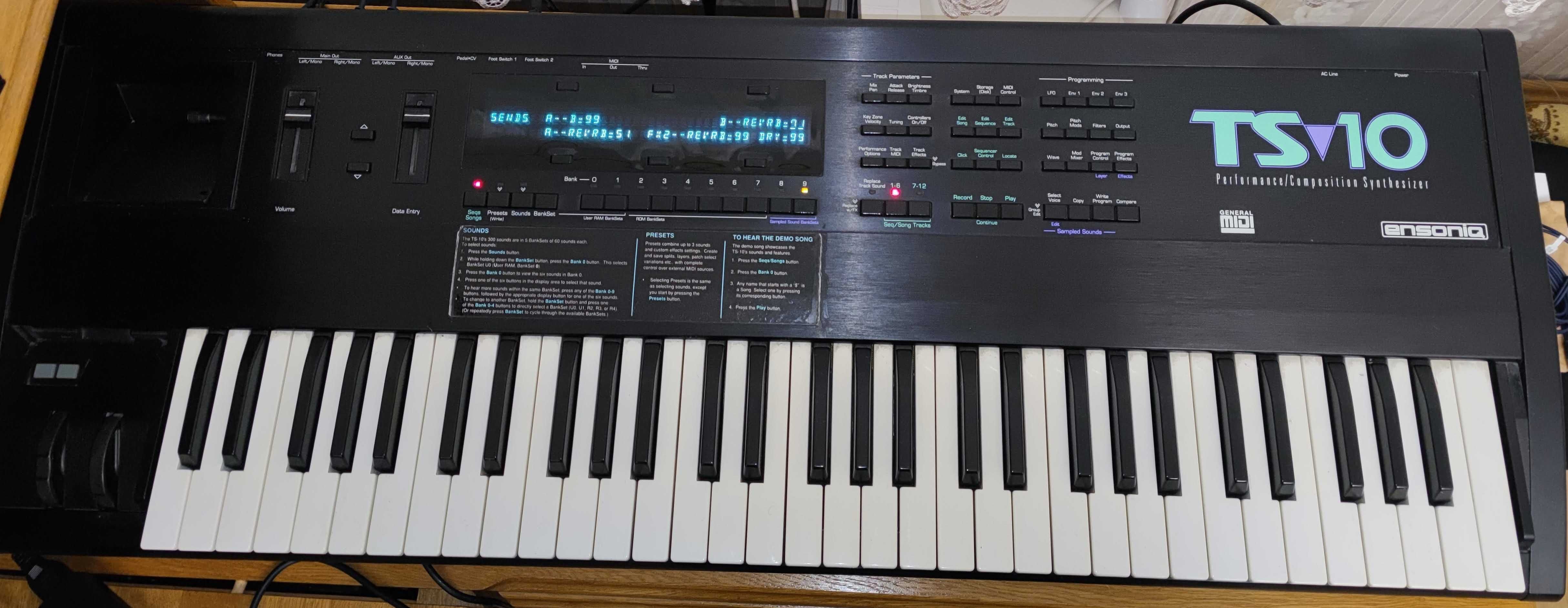 Ensoniq TS-10 syntezator, sekwencer obsługa MIDI + 2-pedałowy sustain