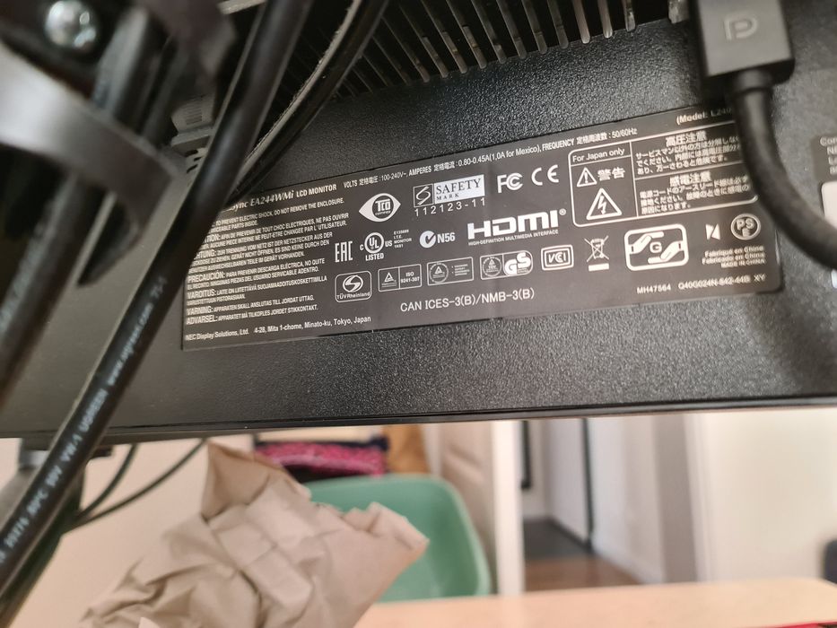 Monitor full HD NEC MultiSync EA244WMi 24,1"