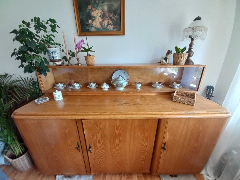 Kredens drewniany, meble holenderskie, vintage,  szafka, witryna