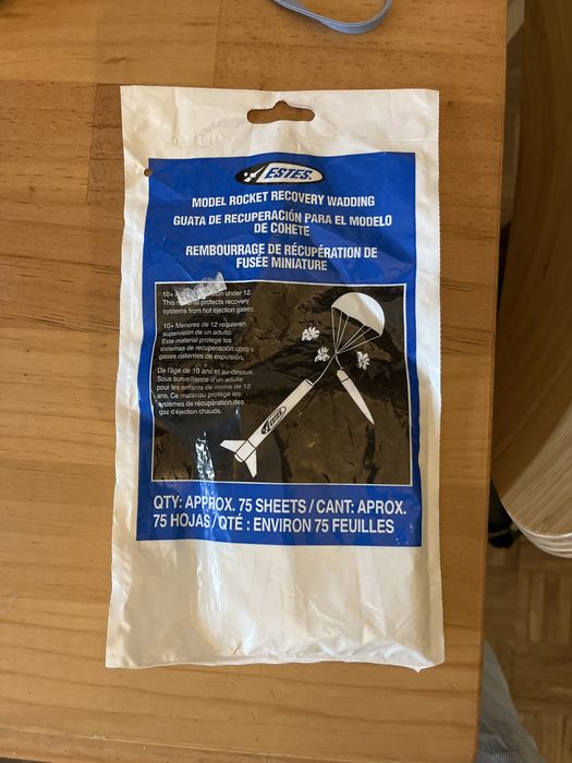 Przekładka watolina modelarska do rakiet estes rockets