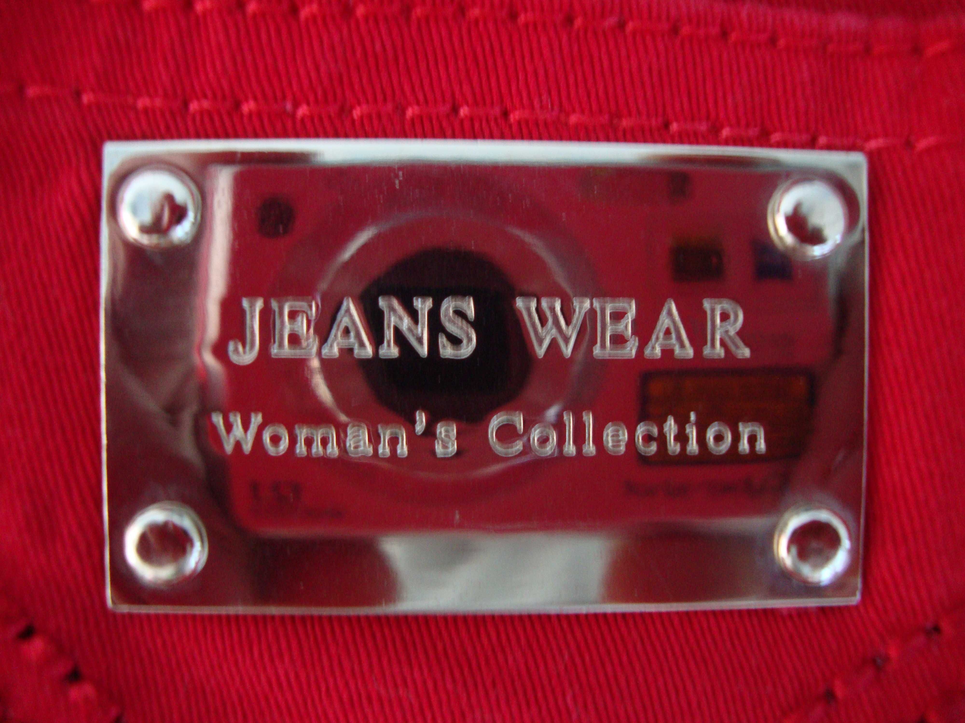 Spodenki krótkie jeansowe czerwone rozmiar M