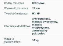 Sprzedam nowy materac 90/200 wys 24 cm