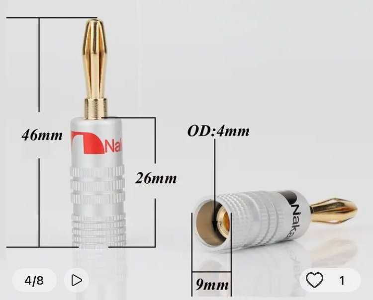 Набор Штекер коннектор акустичный банан Nakamichi