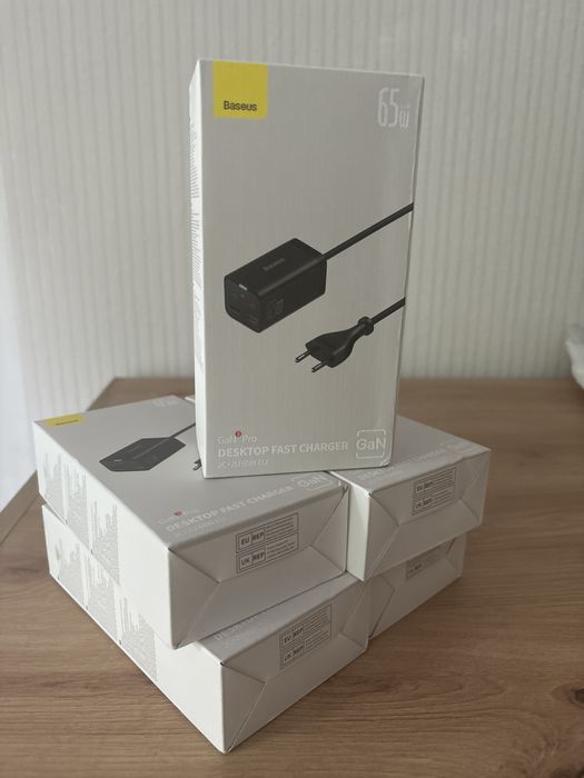 Мережевий зарядний пристрій Baseus gan 3pro 65w ЄВРО вилка