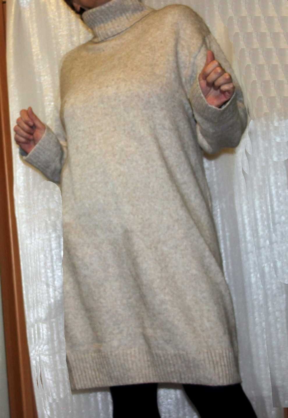 Женское вязаное платье H&M размер L