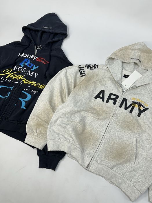 Project G/R zip opium archive distressed худі зипка черная серая худи