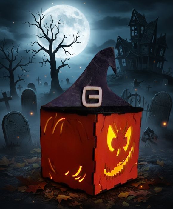 Dynia Lampion Straszny Halloween Dekoracja | Duch Dynia Pająk 3D