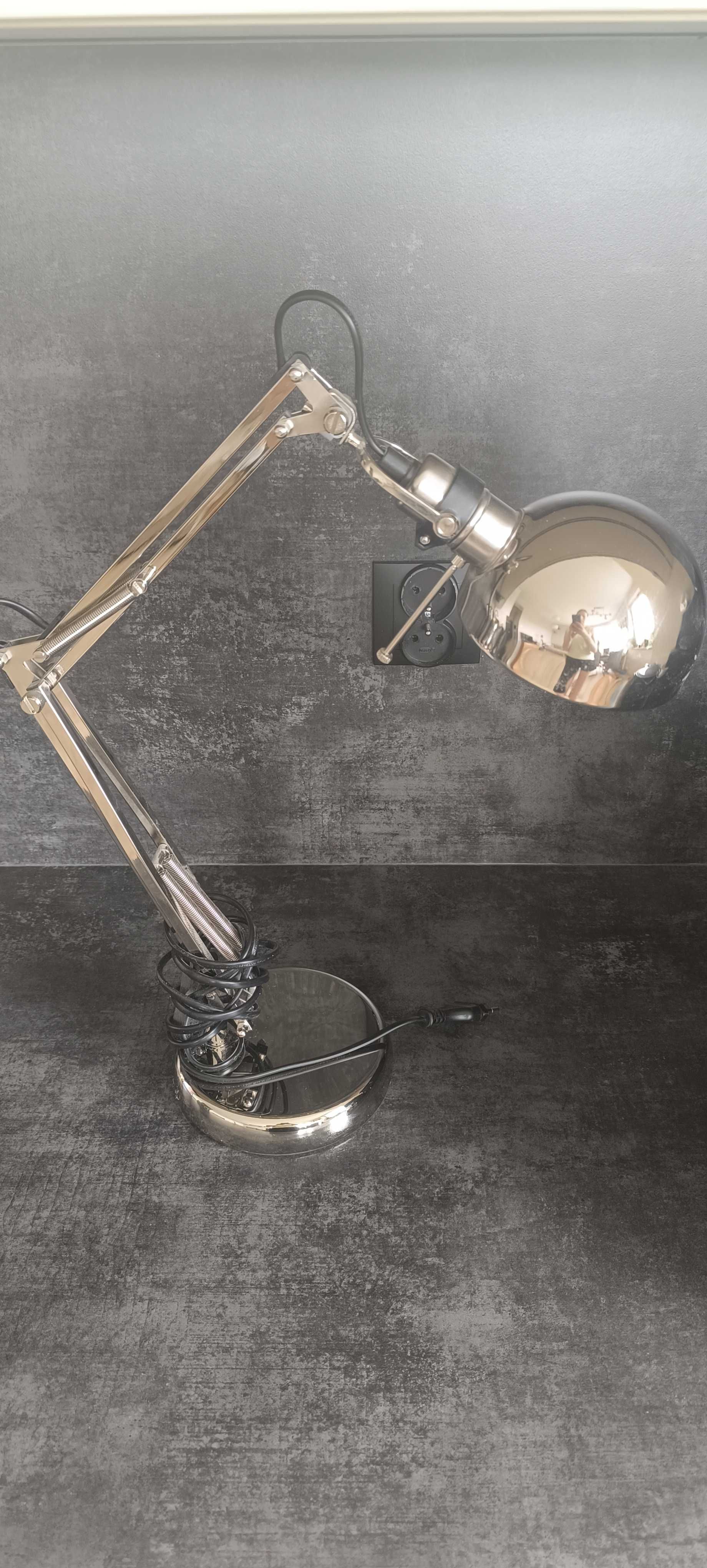 Lampka na biurko Ikea forsa srebrna