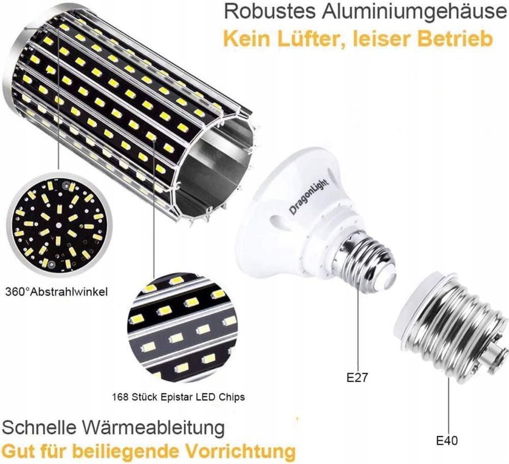 2x Żarówki LED DragonLight 50 W (zastępuje 400 W) - 3000K, 5000lm