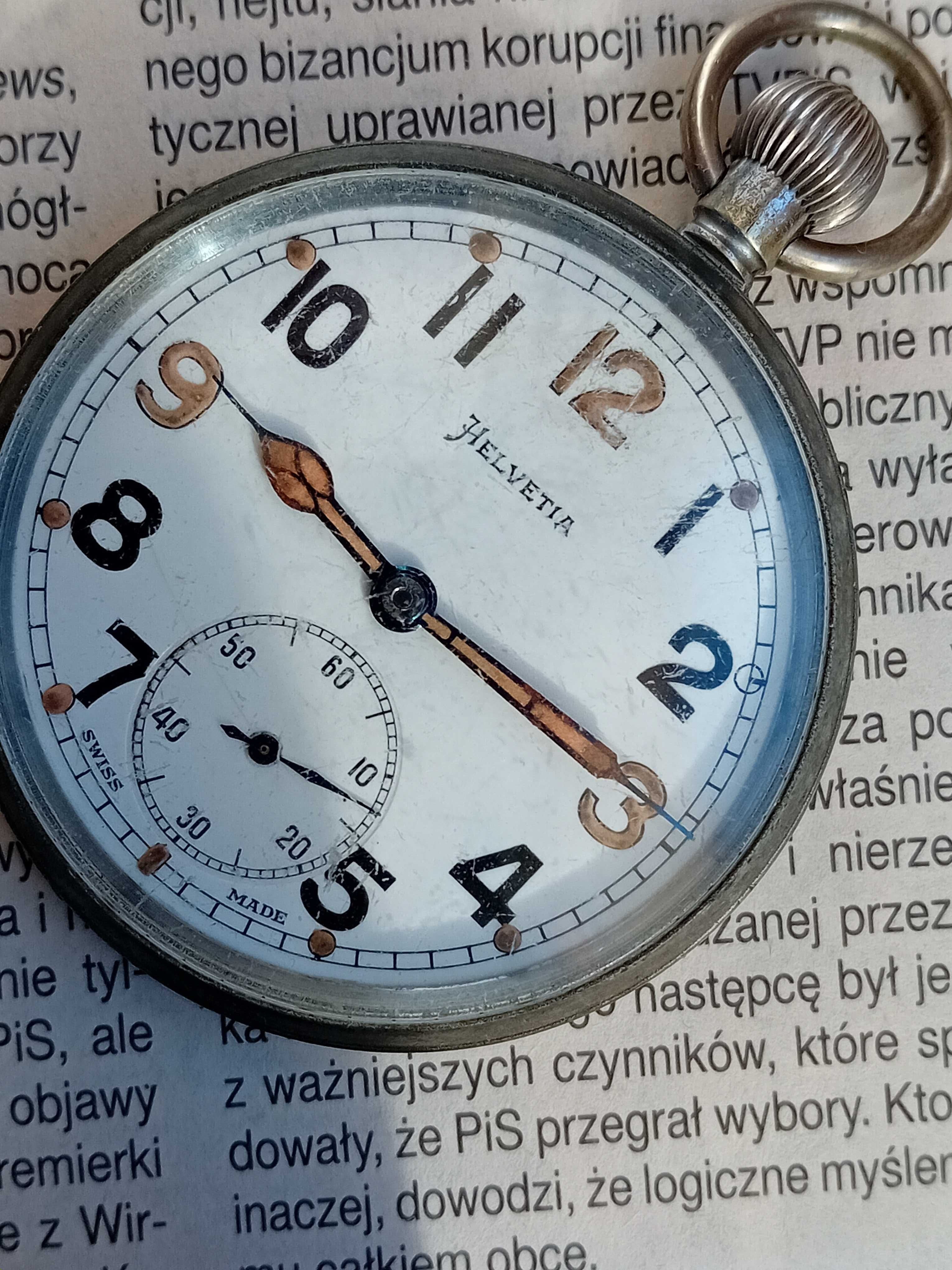 Helvetia-wojskowy zegarek kieszonkowy szwajcarski ,