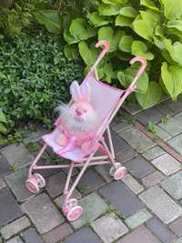 Прогулочная металлическая коляска для кукол+ мягкая игрушка в подарок.