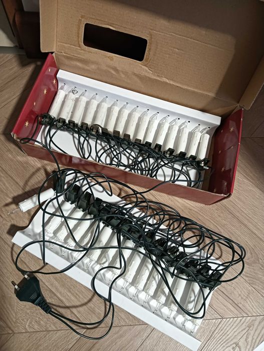 Lampki choinkowe zestaw świeczki na klips na prąd w starym styl