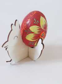 Stojak Kurka na jajko Wielkanoc + pisanka drewniana