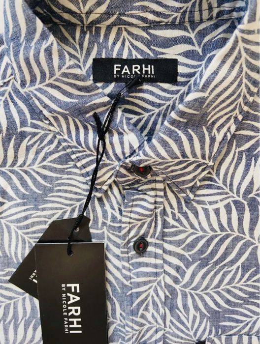 koszula męska Farhi s krótki rękaw liście