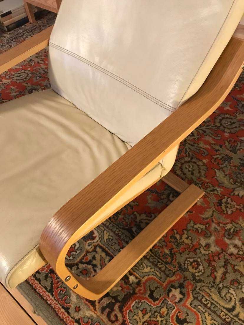 Fotel bujany skórzany Ikea