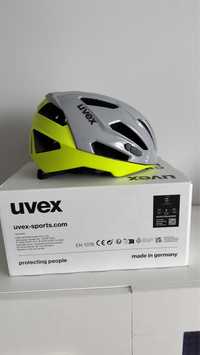 Kask rowerowy Uvex Gravel X - rhino/neon yellow