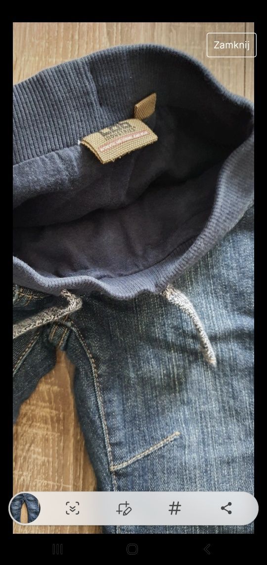 Spodnie jeans jedne ocieplane lekko 86 92