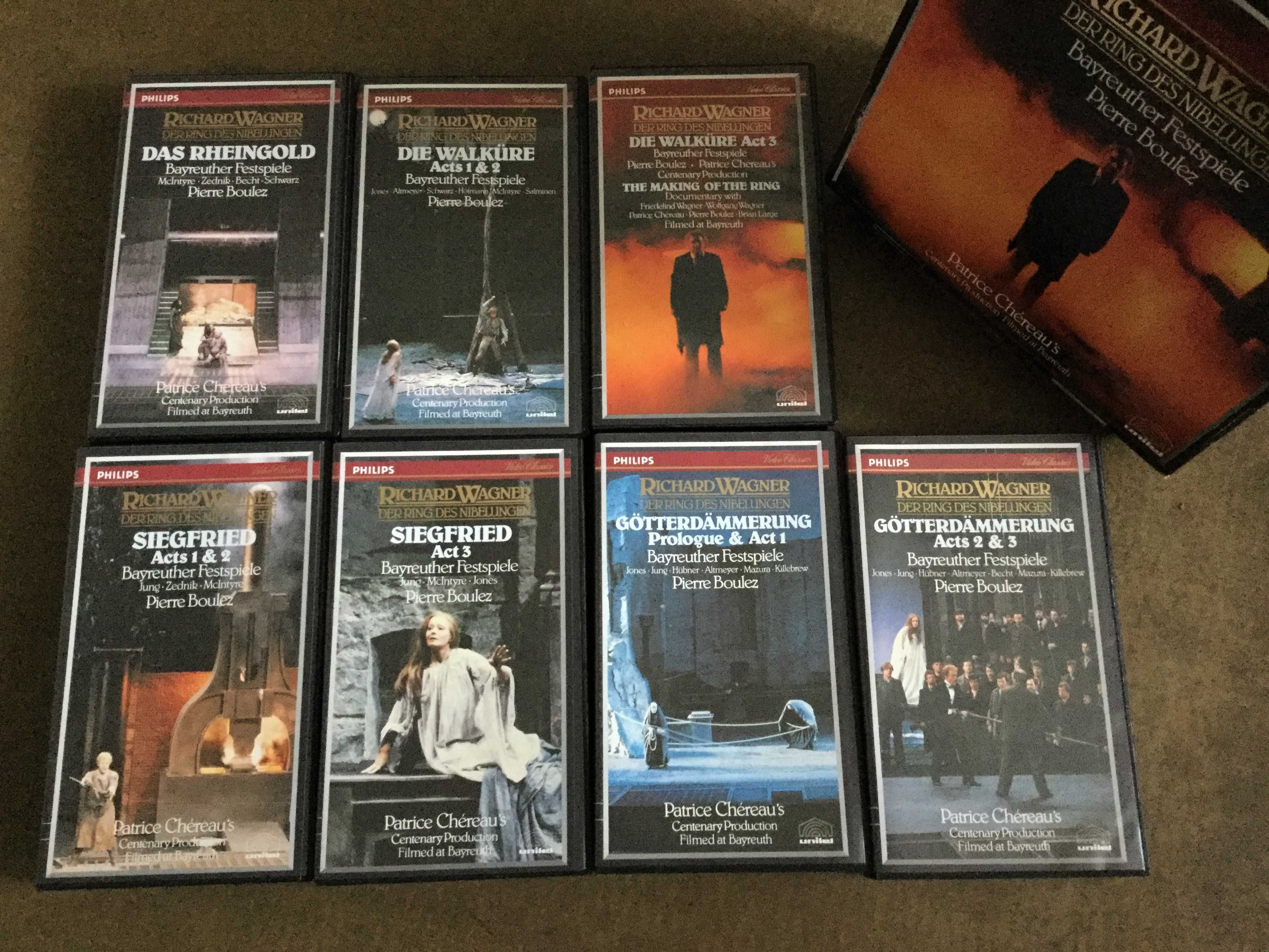 Wagner - Pierścień Nibelunga 7VHS Philips 1980r.komplet