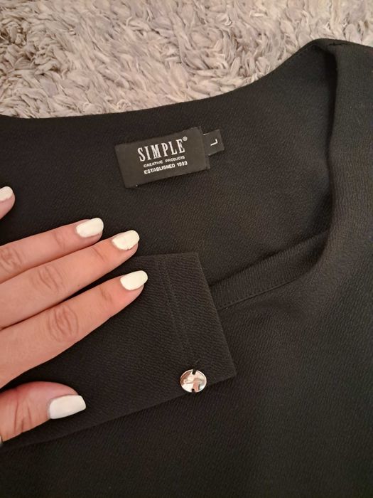 Krótka czarna elegancka sukienka Simple rozm. L