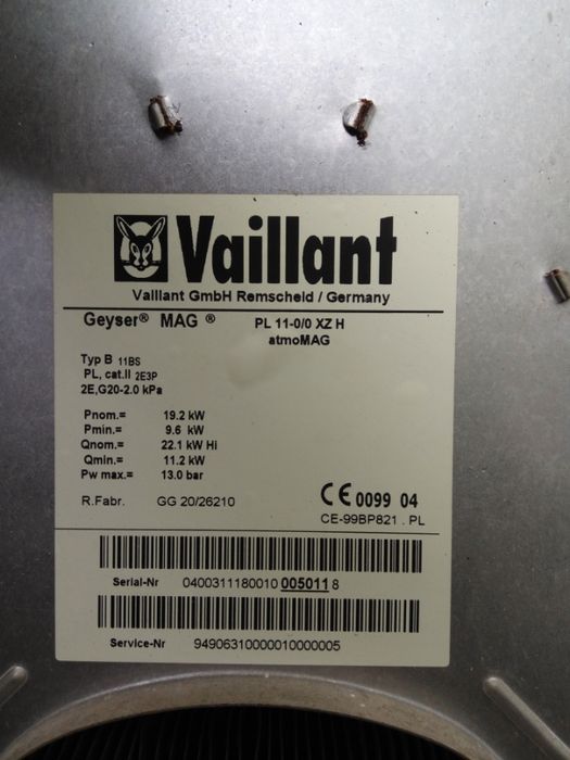 Vaillant Piecyk mało używany z demontażu. Moc 19,2 kW !!!